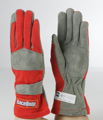 Guante SFI-1 RaceQuip rojo de 1 capa - XL