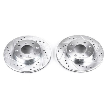 Power Stop 88-91 Honda Civic Front Evolution Rotores perforados y ranurados - Par