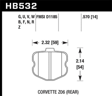 Hawk 2010-2013 Chevrolet Corvette Grand Sport ER-1 Pastillas de freno traseras para deportes de motor