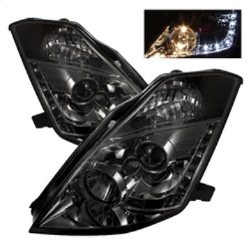 Spyder Nissan 350Z 03-05 Proyector Faros delanteros halógenos solo modelo - DRL Humo PRO-YD-N350Z02-DRL-SM