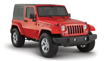 Bushwacker 07-18 Jeep Wrangler bengalas estilo bolsillo, 2 piezas, solo para utilitario deportivo de 2 puertas, color negro