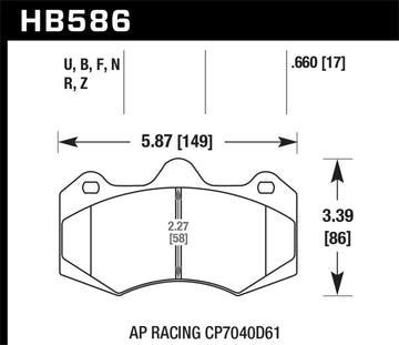 Pastillas de freno de calle Hawk AP Racing CP7040 Performance Ceramic