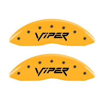 MGP 4 Caliper Covers Engraved Front & Rear Gen 2/Viper Yellow Finish Black Ch