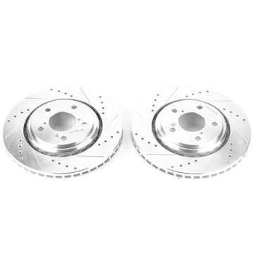 Power Stop 17-19 Acura MDX Rotores perforados y ranurados Front Evolution - Par