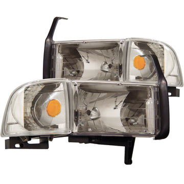 ANZO 1994-2001 Dodge Ram Crystal Faros delanteros cromados