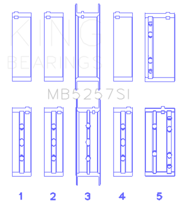 King Engine Bearings General Motors 379 V8 OHV (Size .026) Crankshaft Main Bearings (Set of 5)
