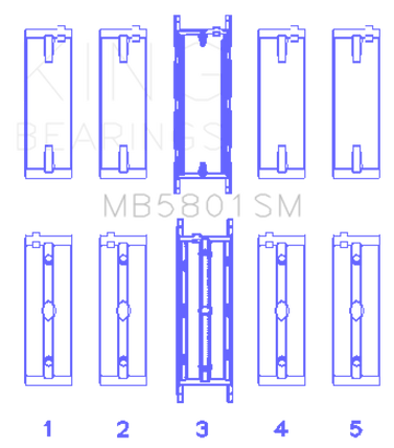King Engine Bearings BMW S63 Crankshaft Main Bearing Set