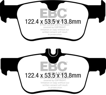 Pastillas de freno traseras EBC 17-21 Honda Civic Hatchback Redstuff