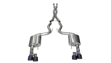 Corsa 18-19 Ford Mustang 5.0L V8 3 pulgadas Xtreme Cat-Back doble salida trasera con puntas PVD Pro-Series negras de 4 pulgadas