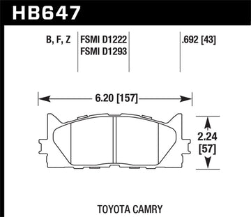 Pastillas de freno delanteras Hawk 2013-2014 Lexus ES300h HPS 5.0