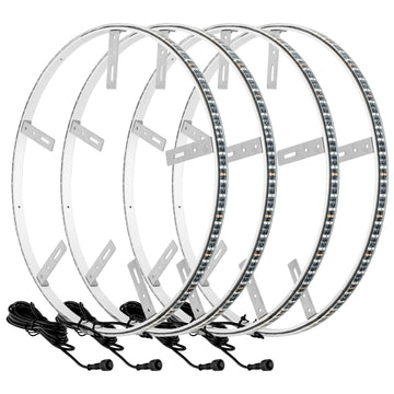 Anillos de rueda iluminados con LED Oracle - LED doble - Blanco