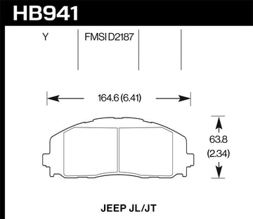Pastillas de freno delanteras Hawk 2018 Jeep Wrangler Rubicon LTS Street