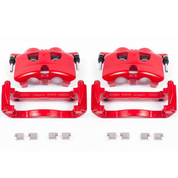 Power Stop 12-19 Ford F-150 Pinzas delanteras rojas con soportes - Par