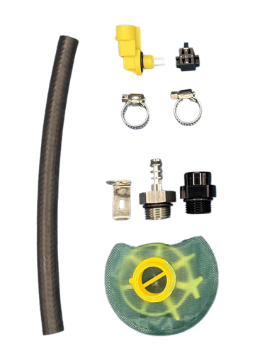 DeatschWerks DW650iL Serie 650LPH Kit de instalación universal de bomba de combustible externa en línea