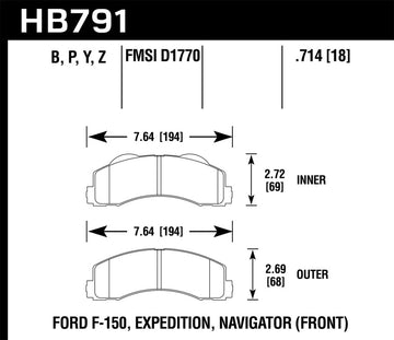 Pastillas de freno delanteras Hawk 14-16 Ford F-150 LTS Street