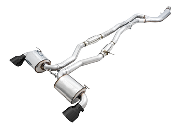 AWE Tuning 2020 Toyota Supra A90 Resonated Touring Edition Exhaust - 5in Diamond Black Tips