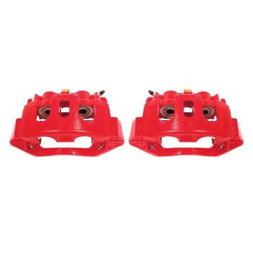 Power Stop 11-19 Chevrolet Silverado 2500 HD Pinzas traseras rojas con soportes - Par