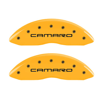 MGP 4 Caliper Covers Engraved Front Camaro Rear Gen 4/Ss Yellow Finish Black Char 1998 Chevy Camaro