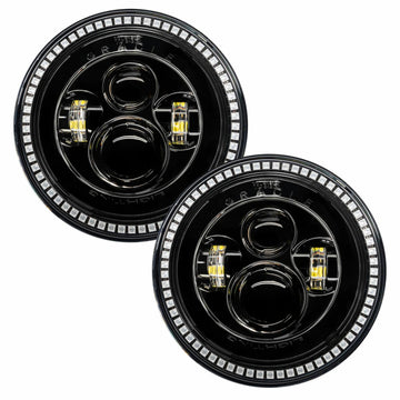 Faros delanteros LED de alta potencia Oracle de 7 pulgadas - Bisel negro - ColorSHIFT sin controlador