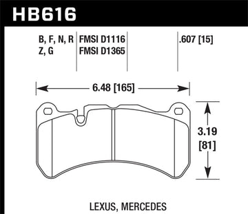 Hawk 08-11 Lexus IS-F / 05-06 M Benz CLK55 AMG / 07-08 CLK63 AMG DTC-60 Pastillas de freno delanteras de carrera