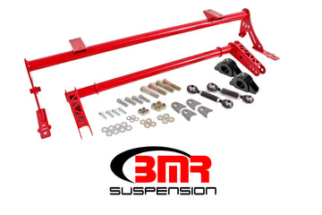 BMR 05-14 S197 Mustang Kit de barra estabilizadora Xtreme hueca empernada trasera de 35 mm (Delrin) - Rojo