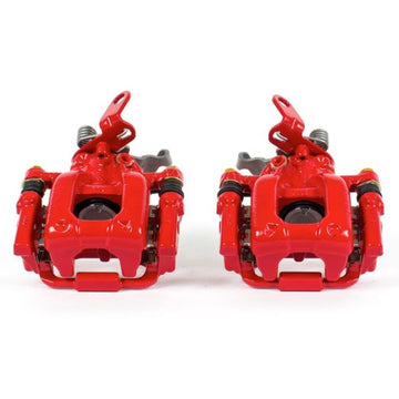 Power Stop 10-12 Audi A3 Pinzas traseras rojas con soportes - Par
