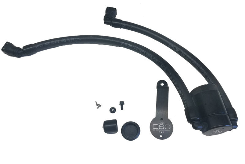 J&L 2018-2023 Ford Mustang GT Driver Side Oil Separator 3.0 - Black Anodized