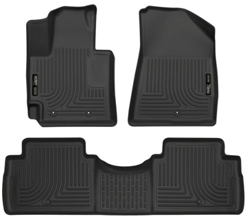 Husky Liners 2016 Kia Soul Weatherbeater Revestimientos negros para el piso del asiento delantero y segundo (cobertura del espacio para los pies)