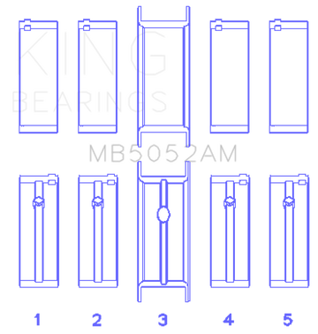 King Engine Bearings Chrysler/Mitsubishi 122ci 2.0L (Size 0.25) Main Bearing Set