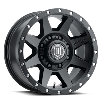 ICON Rebound 17x8.5 8x170 6mm Offset 5in BS 125mm Diámetro Rueda negra satinada