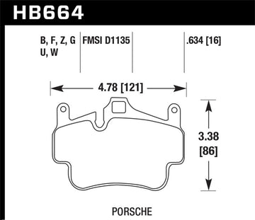 Hawk 05-08 Porsche 911 Carrera / 08 Boxster / 07-08 Cayman Delantero DTC-60 Pastillas de Freno