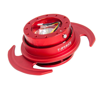Kit de liberación rápida NRG Gen 3.0 - Cuerpo de metal rojo / Anillo rojo con manijas