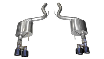 Corsa 18-19 Ford Mustang 5.0L V8 3 pulgadas con eje deportivo y salida trasera doble con puntas PVD Pro-Series negras de 4 pulgadas