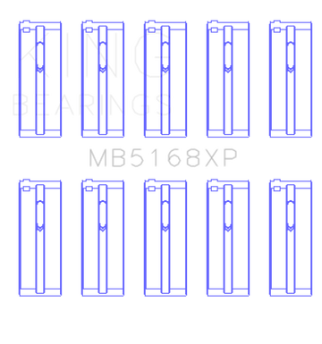 King Engine Bearings Honda H22 50mm Journal Crankshaft Main Bearing Set
