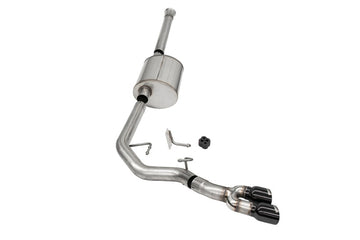 Corsa 2021-2022 Ford F-150 SuperCrew/caja de 6.5 pulgadas 5.0L V8 Sport Cat-Back Parte delantera de la salida del neumático-PVD negro