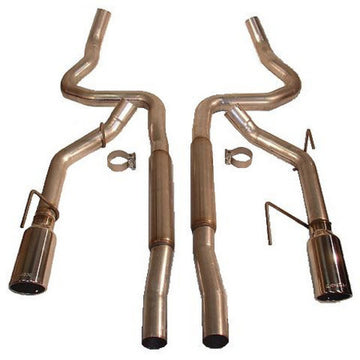 ROUSH 2005-2009 Ford Mustang GT/GT500 Kit de escape doble con respaldo de gato con sonido mejorado