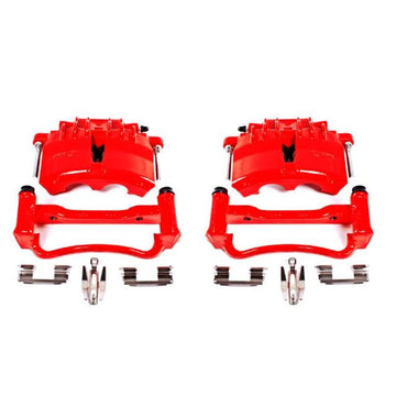 Power Stop 03-04 Ford Mustang pinzas delanteras rojas con soportes, par