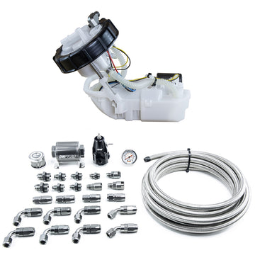 DeatschWerks 01-05 Honda Civic/02-06 Acura RSX DW400 Módulo de bomba y kit de retorno con líneas de combustible CPE