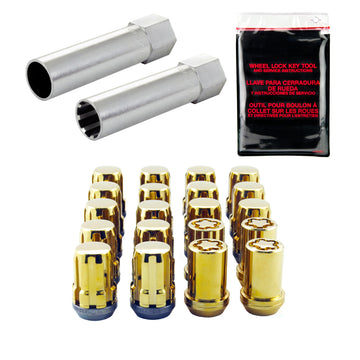 McGard SplineDrive Tuner Kit de instalación de 5 lengüetas con cerraduras y herramientas (cono) M12X1.25 / 13/16 Hex - Dorado
