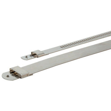 Brida de bloqueo positivo de acero inoxidable DEI, 1/2 pulg. (12 mm) x 20 pulg., 10 por paquete