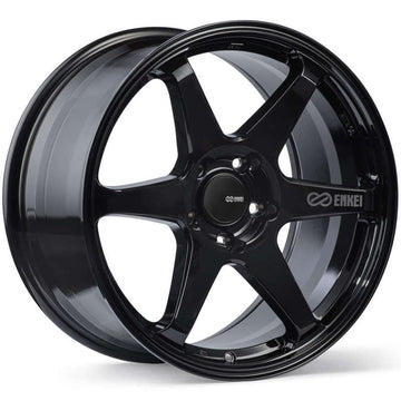 Rueda Enkei T6R 18x8 45mm Offset 5x112 Patrón de pernos 72.6 Diámetro Negro brillante