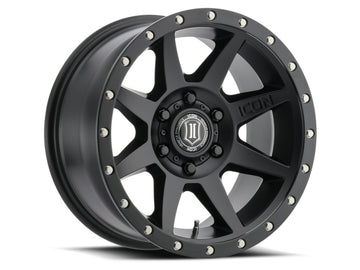 ICON Rebound 18x9 5x5 -12mm Offset 4.5in BS 71.5mm Diámetro Rueda negra satinada