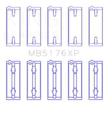 King Engine Bearings Mitsubishi 4G91/4G92/4G93 16V (Size STDX) Crankshaft Main Bearing Set