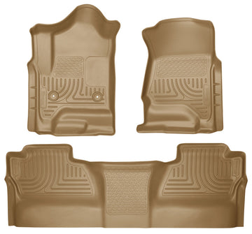 Husky Liners 14 Chevrolet Silverado/GMC Sierra WeatherBeater Revestimientos de piso para asientos delanteros y 2.° en color canela