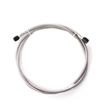 Línea trenzada de acero inoxidable Snow Performance de 2 pies (negra) con accesorios 4AN
