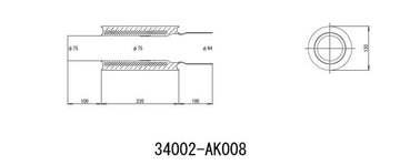 HKS UNIVERSAL EX H/M SUS 130-75 (MOQ: 8uds)