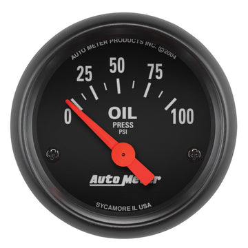 Autometer Z-Series 52mm 0-100PSI Manómetro de presión de aceite