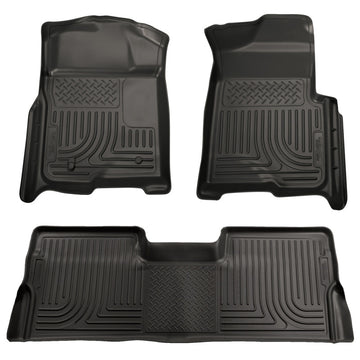 Husky Liners 08-10 Ford SD Crew Cab WeatherBeater Combo revestimientos de piso negros (sin caja de transmisión manual)