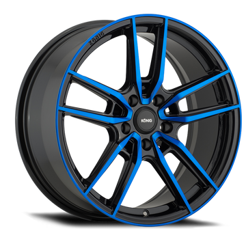 Konig Myth 18x8 5x108 ET43 Negro brillante con capa transparente tintada en azul