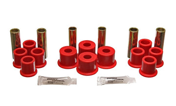 Energy Suspensión 8/81-96 Ford F100/F150 2WD Juego de bujes de resorte de hoja trasera rojo